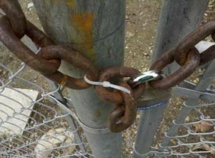 Unusual way to secure a gate