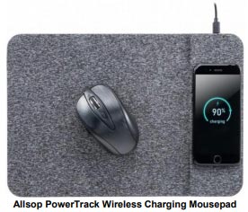 Allsop Powertrack Wireless charging mousepad