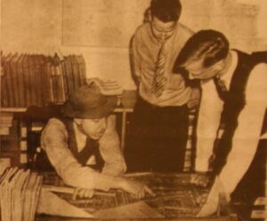 George Johnson (I) and KOB engineers.