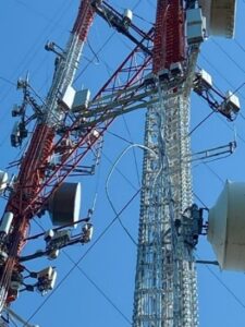 image showing coax cable not attached properly and can cause tower damage in hight wind conditions